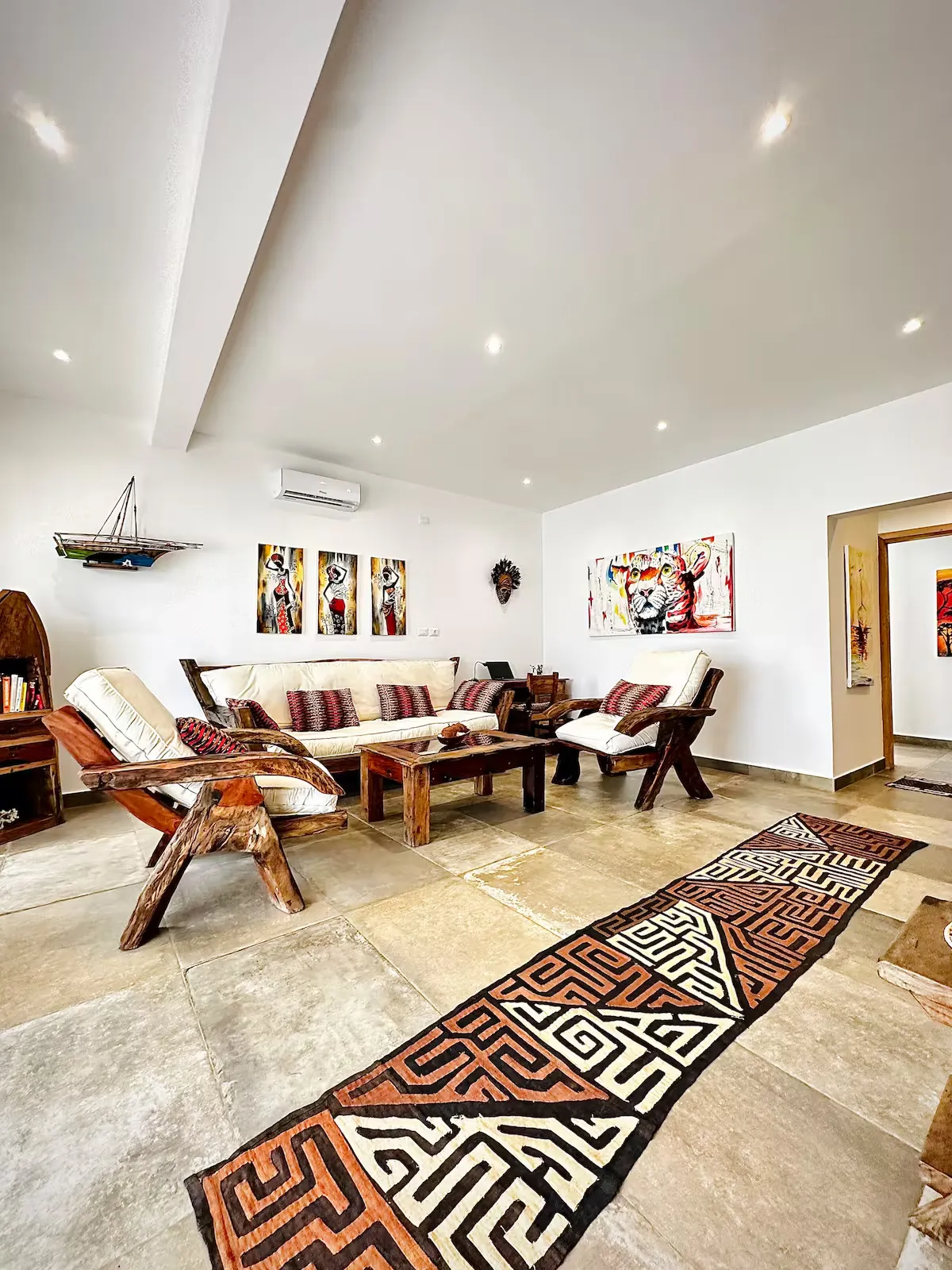 uzuri zanzibar villa living room with garden view